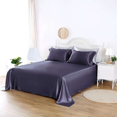 Skin-friendly Silk Flat Sheet 22 Momme in purple