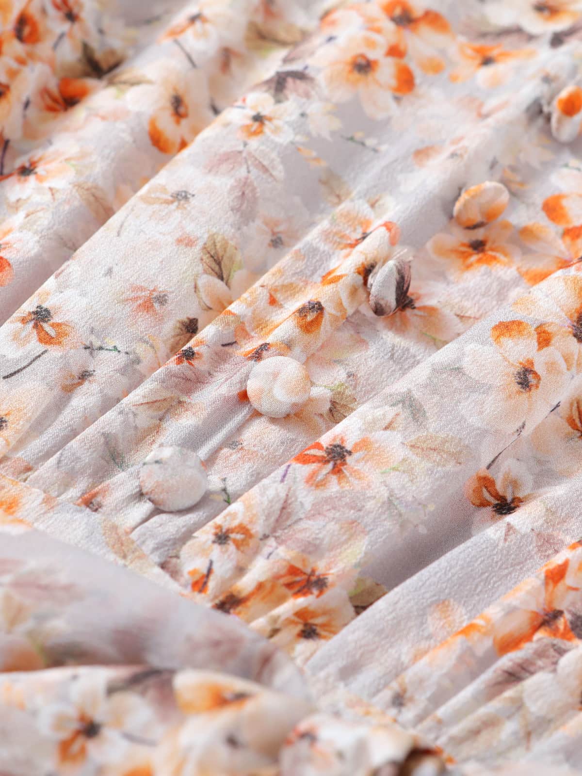 Waistline of Floral Mulberry Silk Dress For Work, Party & Travel