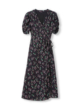 V-Neck Floral Mulberry Silk Maxi Dress SILKSER