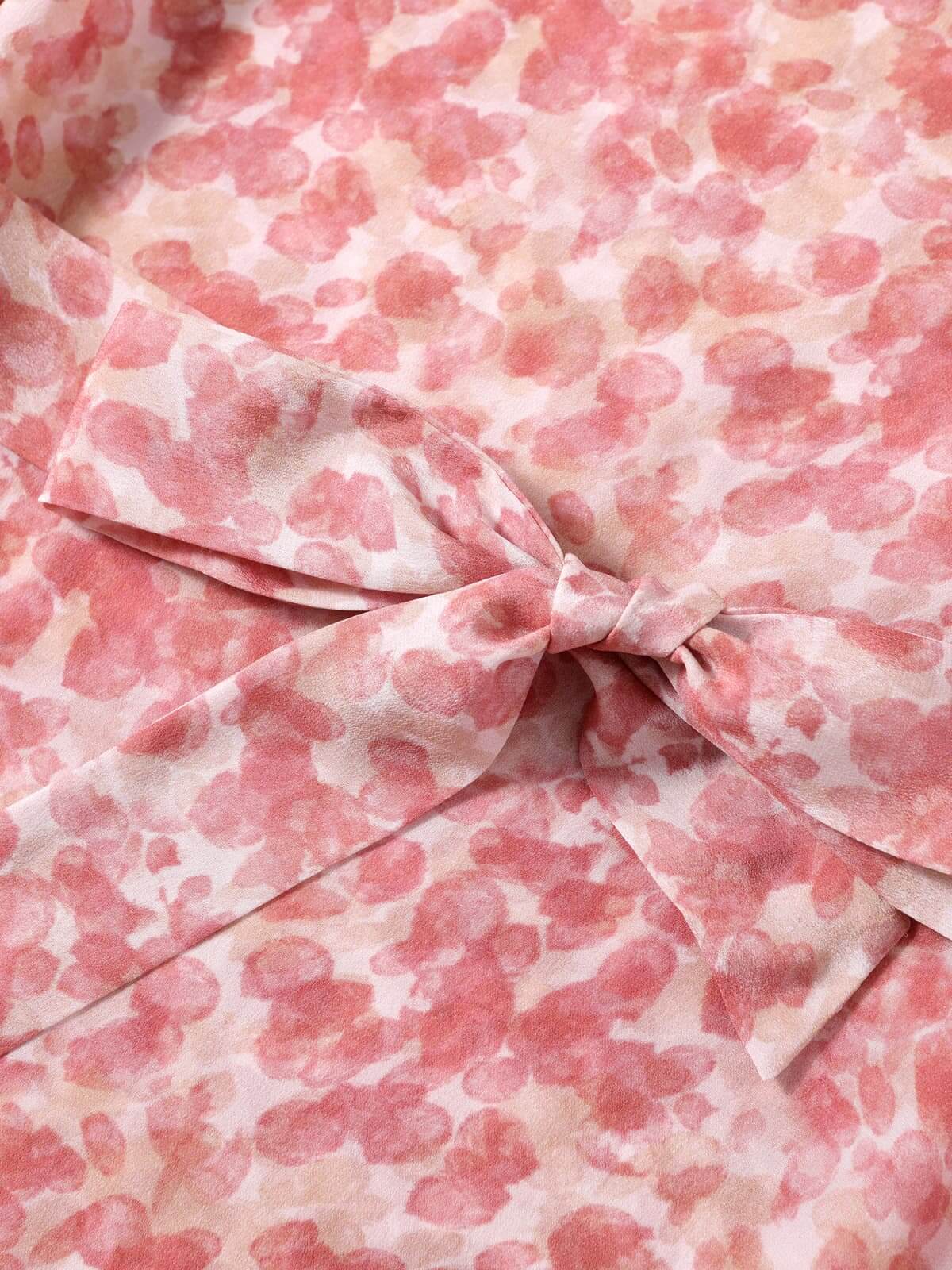 Waistline of Soft Pink Mulberry Silk Dress