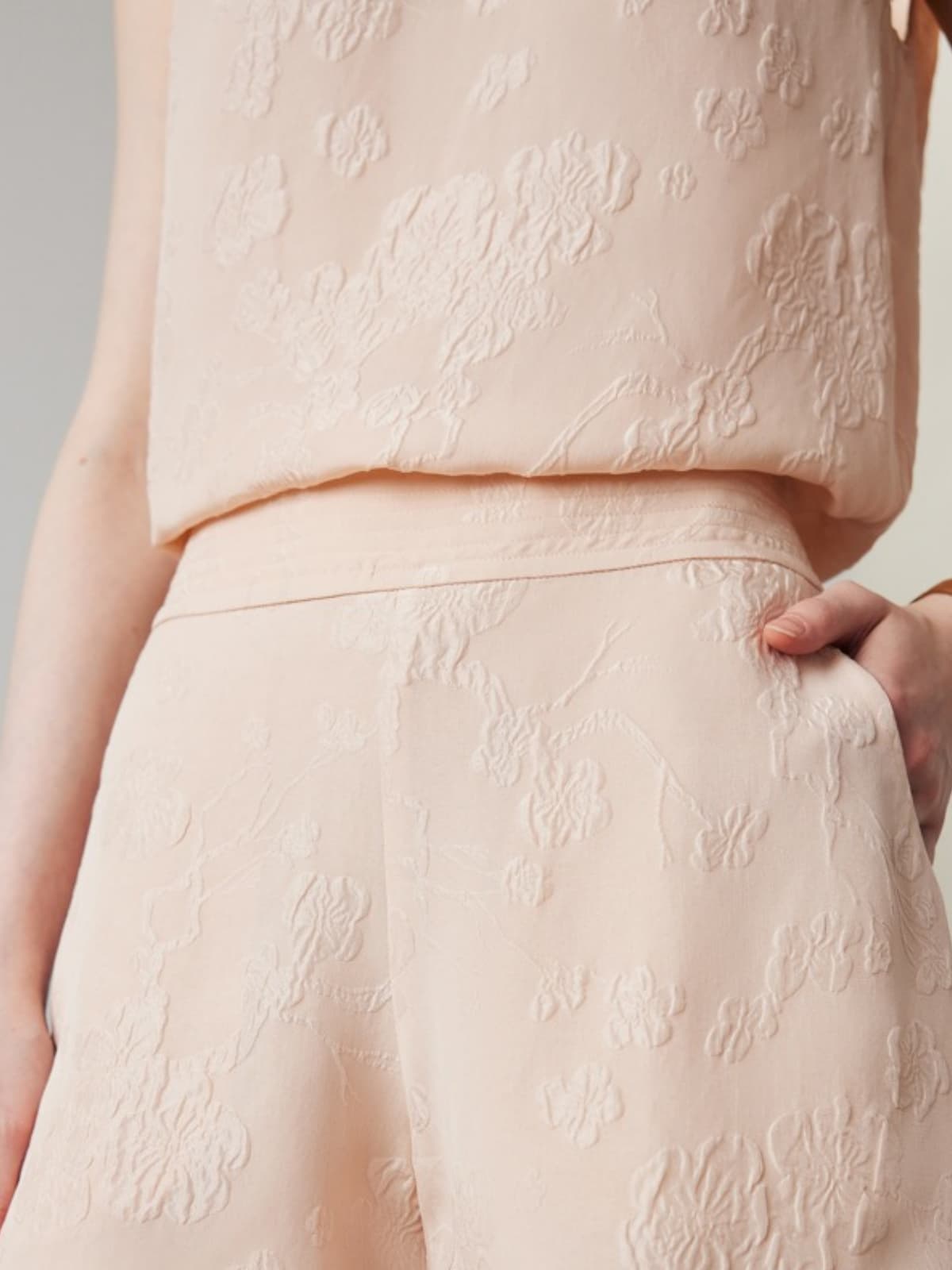 Embossed Silk Tank Top in pink