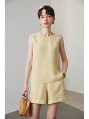 Front view of Embossed Silk Tank Top