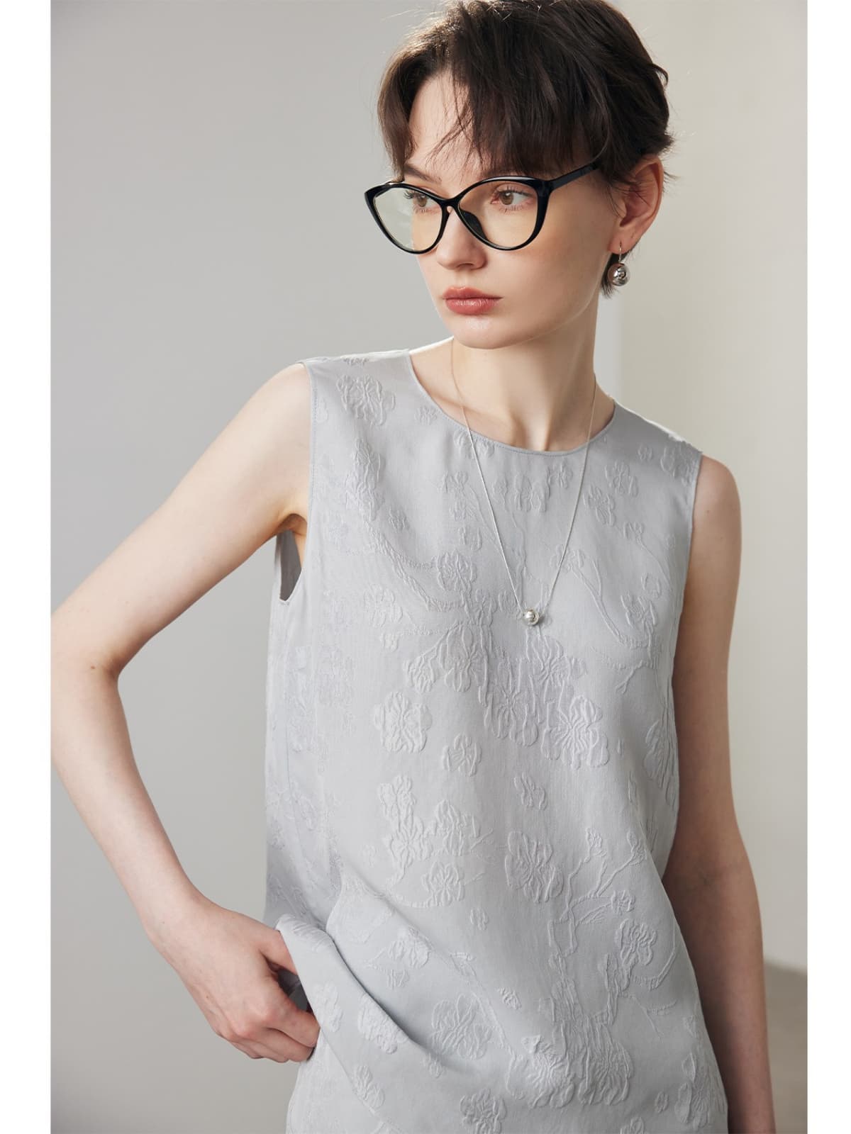 Embossed Silk Tank Top