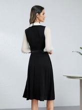The back view of 2025 Boutique Paneled Mulberry Silk Dress
