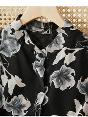 Collar details of 100% Mulberry Silk A-Line Dress - Black Midi Slim Fit