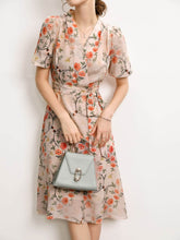 Floral Mulberry Midi Silk Dress