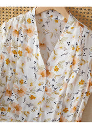 Close-up of of 2025 Chic Floral Mulberry Silk Dress