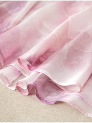 The fabric of 2025 Pink Floral Mulberry Silk Dress