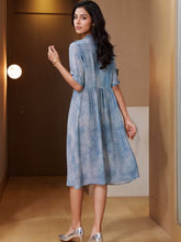 Elegant Floral Mulberry Silk Midi Dress