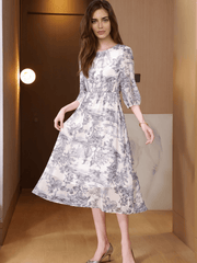 French Georgette Drawstring Silk Dress