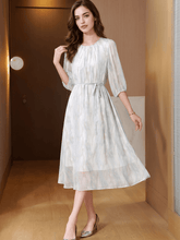 Breathable Georgette Drawstring Silk Dress