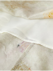 The fabric of Elegant Mulberry Silk Dress - Ruched Waist