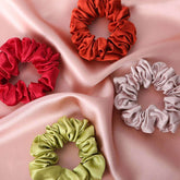 M Size Silk Scrunchy Ponytail Holders - SILKSER