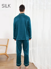 Long Sleeve Men's Silk Pajama Set 22mm Luxury