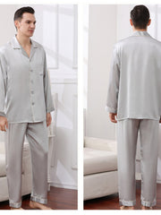 Men's Cozy Long - Sleeved Silk Pajama Set