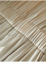 Adjustable waist of Chic V - Neck Mulberry Silk Maxi Dress