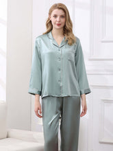 women's cozy long - sleeved pure silk pajamas set
