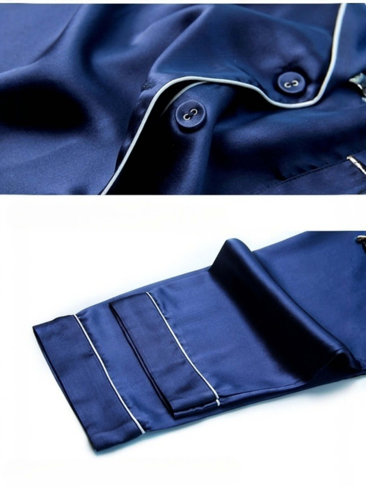 Details of Women's Cozy Short - sleeved Pure Silk Pajamas Set