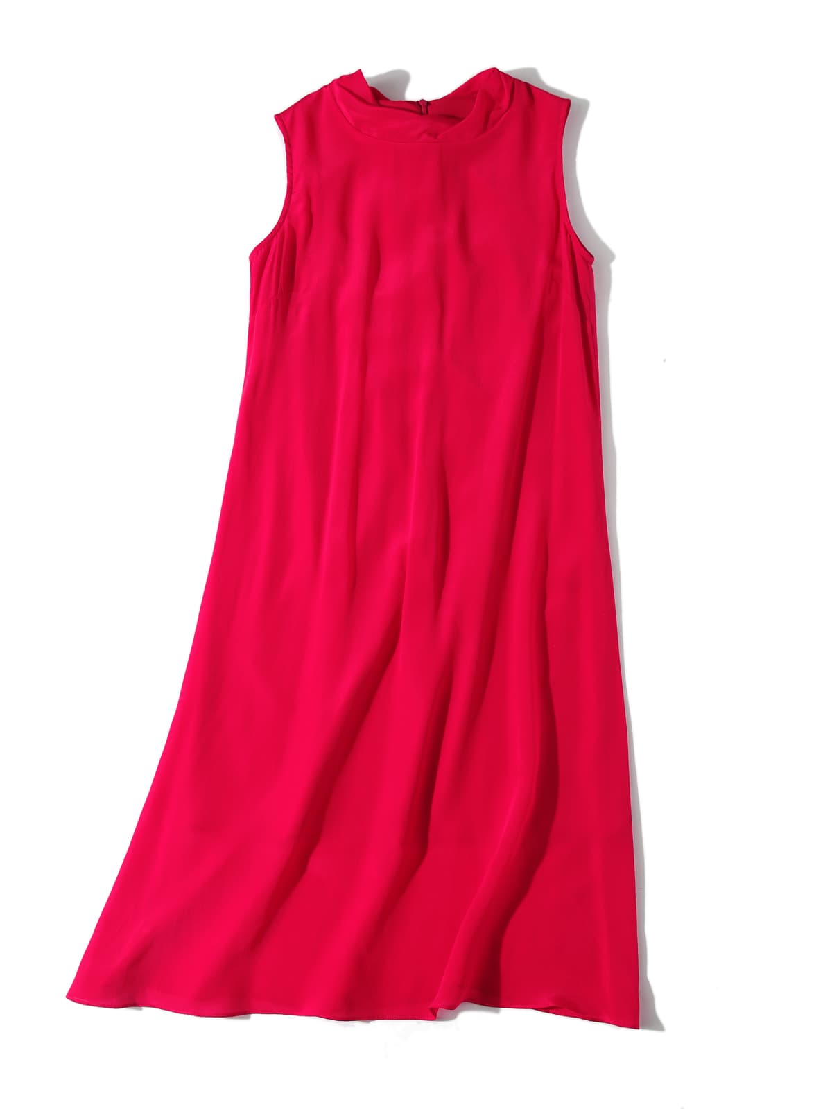 Red Sleeveless Silk Dress For Women