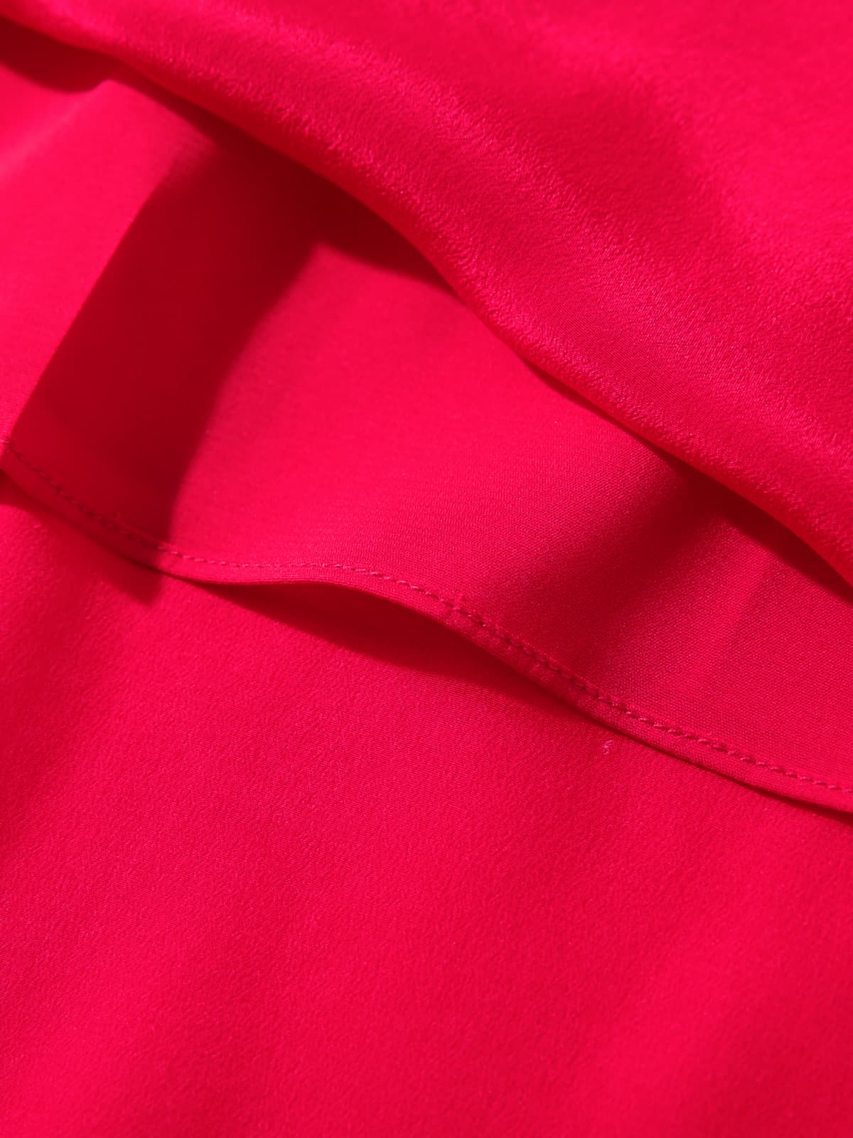 Hem of Red Sleeveless Silk Dress For Women