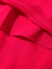 Hem of Red Sleeveless Silk Dress For Women