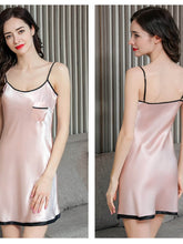Casual Round - neck Strap Silk Nightgown