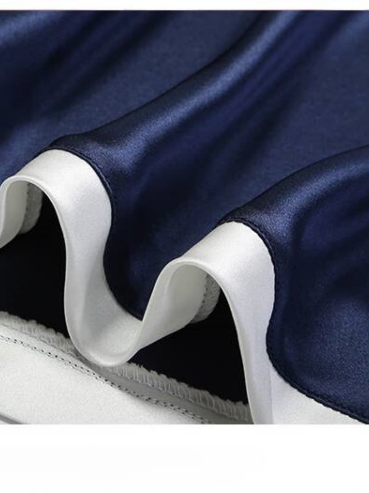 Hem of Casual Round - neck Strap Silk Nightgown