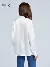 Back view of Women's Casual Silk Blouse 19MM