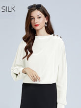 Women's Minimalist Silk Blouse in white color