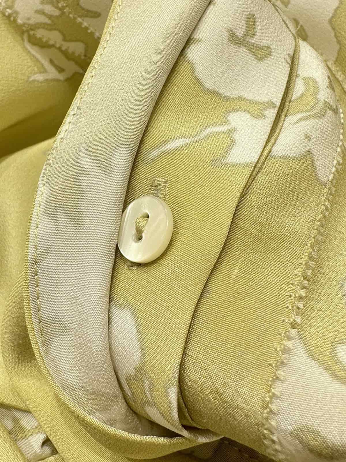 Fabric of Women's Round Neck Floral Silk Blouse