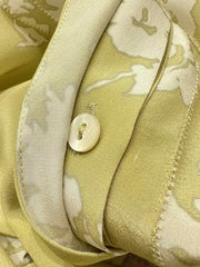 Fabric of Women's Round Neck Floral Silk Blouse