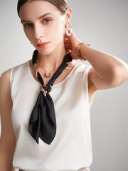 women's summer strap silk camisole in white