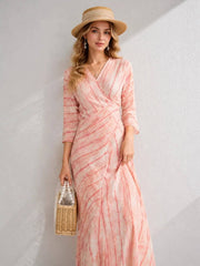 Elegant Mulberry Silk Maxi Dress-front side