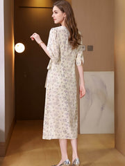 French Round Neck Mulberry Silk Dress