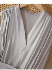 Close-up of 2025 Summer Heavyweight Mulberry Sleeveless Silk Dress