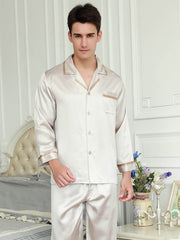 Front view of Men's Mulberry Silk Pajama Set Luxurious 22 MM