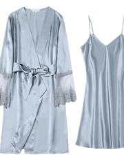 Profile of Skin - Friendly Lace Two - piece Set Silk Nightgown