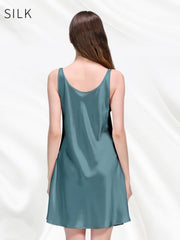 Back view of Pure Silk Slip Nightgown for Women