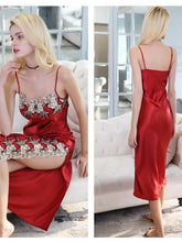 Womens Maxi Lace Silk Nightgown