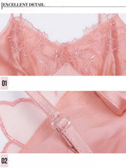 Close-up of Women's Soft Lace Spaghetti - Strap Silk Nightgown