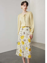 Summer A-line Floral Silk Skirt