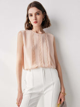 Women's Lace Pullover Silk Tank Top in pink