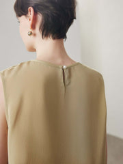 Back view of Women's Lace Pullover Silk Tank Top