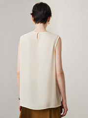 Back view of Women's Lace Pullover Silk Tank Top