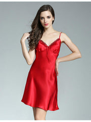 Ribbon Lace Silk Nightgown & Robe Set for Cozy Night Comfort