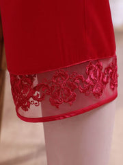 Close-up of Women's Short - Sleeved Silk Pajamas Set