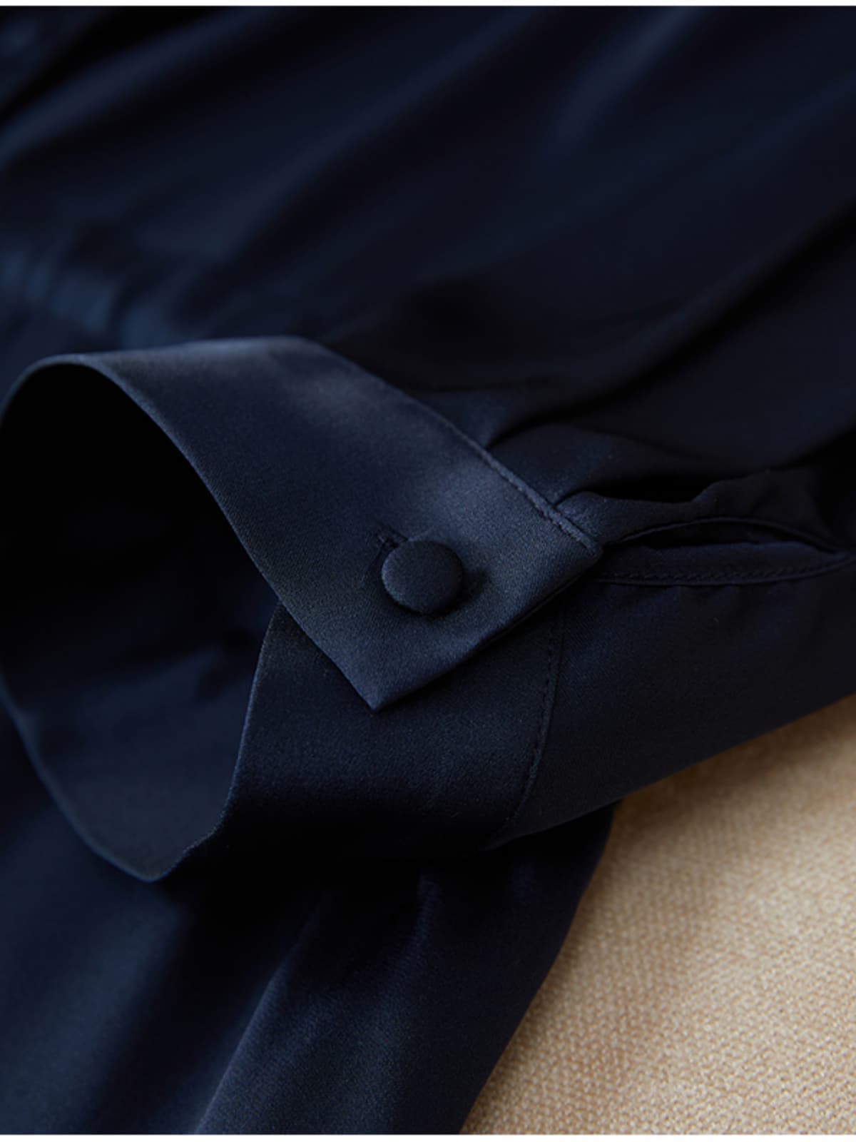 Sleeves of French Chic V - Neck Mulberry Silk Dress