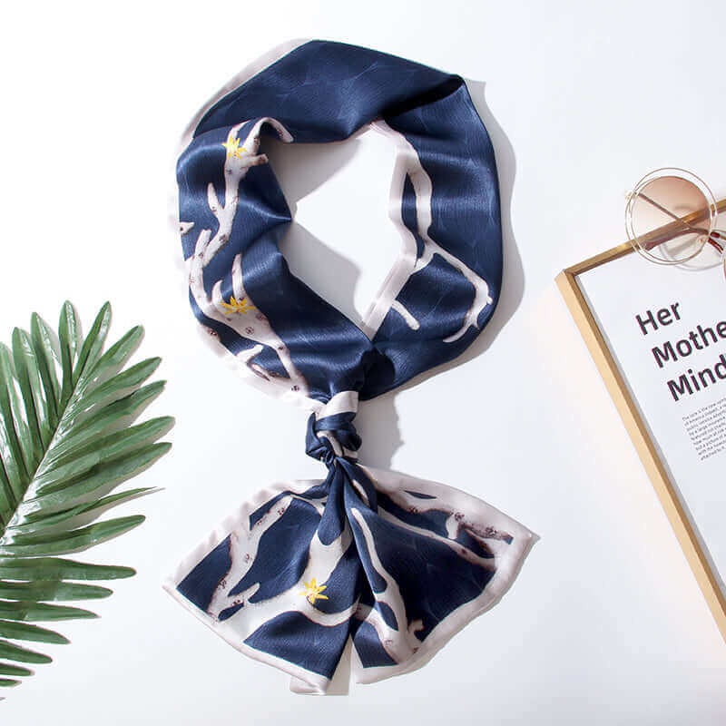 Versatile Double - sided Long Silk Scarf - SILKSER