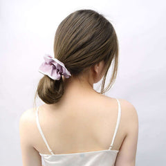 White-trimmed Silk Scrunchy