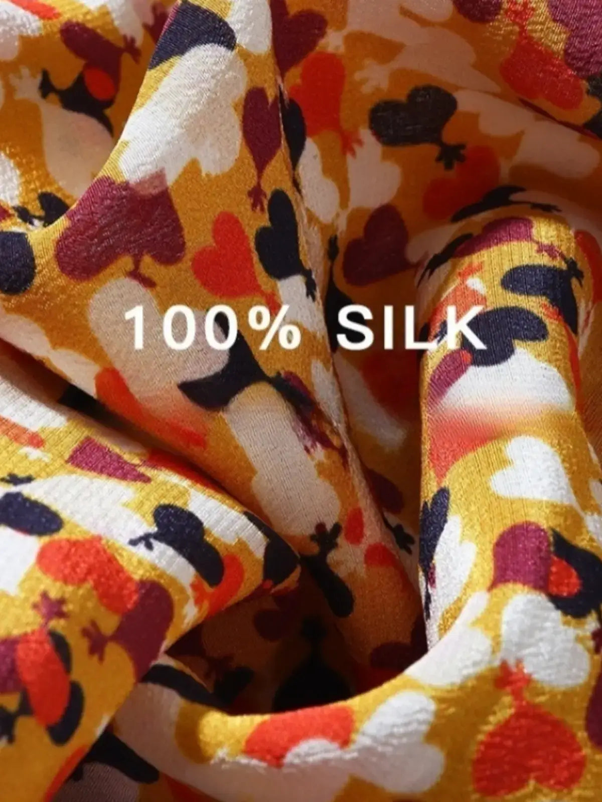 Fabric of Heart Printed Pure Silk Blouse in pure silk